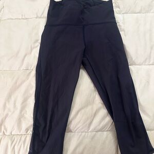 Navy blue lululemon 3/4 leggings